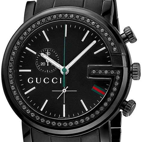 men's black diamond Gucci watch